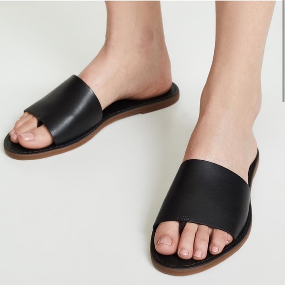 MADEWELL The Boardwalk Post Slide Sandal in Leather - Picture 2 of 13